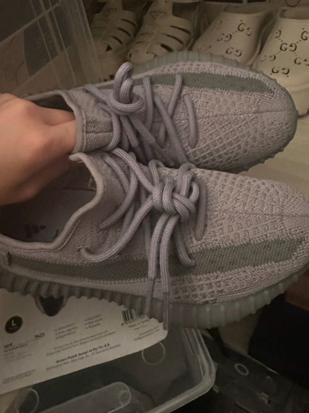 Yeezy Women's Lavender Knit Athletic Sneakers